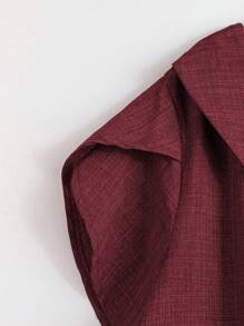 Linhara 大码女装大码休闲斜肩短袖衬衫