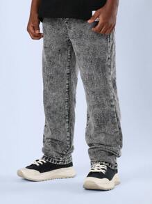 SUMWON Straight Fit Youth Boys Fashion Jeans Modern Casual Everyday School Denim Pants Bottoms Street Style Year Round Comfort