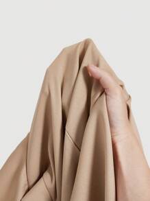 SHEIN Privé Falda A-line asimétrica con volantes en el bajo, talla grande, en color caqui - Caqui - Ver 10