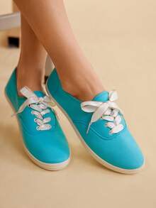 CUCCOO EASI Women's Burgundy Casual Canvas Flat Shoes