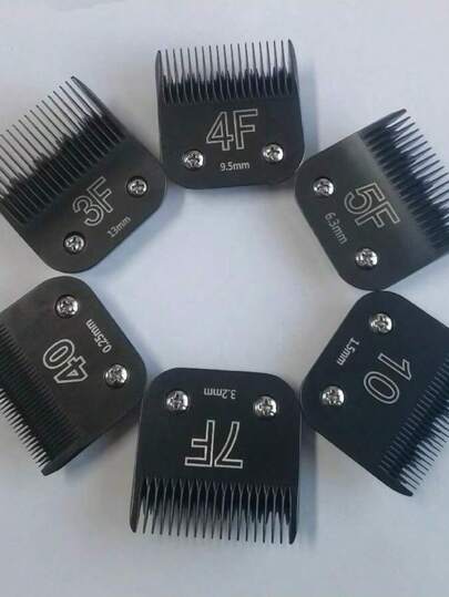 Cuchillas de esquiladora para mascotas de la Serie Oster SRGC #3F, #4F, #5F, #7F, #10, #40 - Ajuste universal, color negro