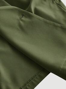 SHEIN MOD Olive Green Collared Belted Trench Coat, Buckle Top, Retro Jacket, Winter Coat, Holiday Wear  Tops - Army Green - View 5