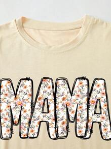 T-shirt graphique à col rond et manches courtes pour femmes, imprimé de lettres anglaises, tenue décontractée pour tous les jours, printemps/été