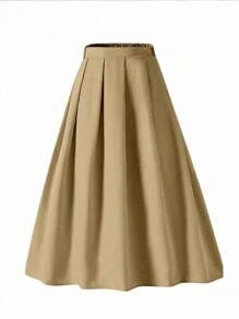 SHEIN 2件套少女纯色吊带背心和百褶裙优雅套装