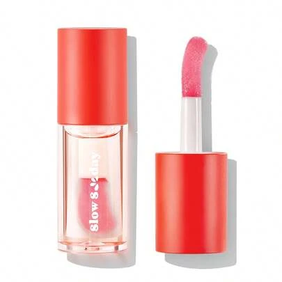 Slow Sunday Strawberry Color Changing Lip Oil, Strawberry, Cute Heart-Shaped Design, Color-Changing, Daily Lip Care, Lip Sleeping Mask, Fruit Favor, Good Choice For Wedding, Vacation, Beach, Travel EssentialsEaster Gifts, Suitable For Summer Lip Care