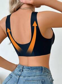 SHEIN Women's Simple Solid Color Wireless Padded Adjustable Shoulder Bra