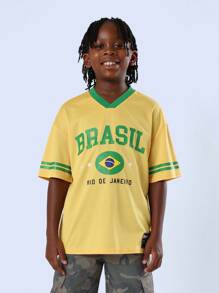 SUMWON Brasil Soccer Fan Rio De Janeiro Premium Streetwear Youth Casual T-Shirt All Season Fan Apparel - Multicolor - View 3