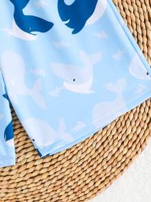 Pantalones cortos de playa con estampado de delfín adorable para niño pequeño