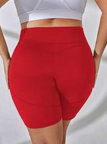 Easithlete Plus Size High Waisted Lifting Sports Shorts Workout Short