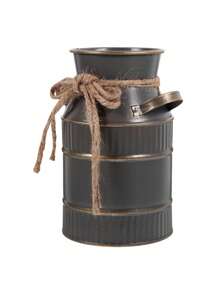 Vintage Style Distressed Metal Milk Can Shape Flower Vase With Artificial Flowers Set, Suitable For Living Room, Desk, Cafe, Bar, Garden Party Decor Gifts Birthday Graduation - Multicolor - View 6