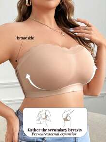 SHEIN 大码女式侧扣无钢圈抹胸文胸