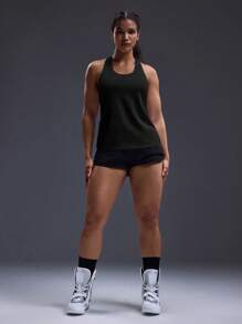 Powerista Cutout Racerback Sports Tank Top - Black - View 6