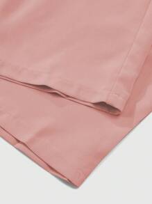 GlowEve Women's Summer Solid Color V-Neck Ruffle Sleeve Top And Pants Fashionable Suit - Dusty Pink - View 4
