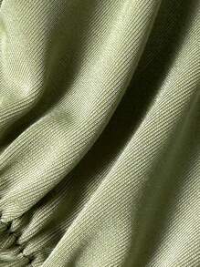 Swim Vcay Women's Plain Halter Metal Pendant Swimwear, Sexy Thong Bikini Set, Summer - Green - View 7