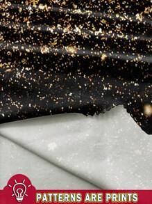 Slaydiva Plus Size Casual Minimalist Sparkly Star Print One Shoulder Dress