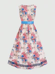 Fairmaia Váy Dirndl cổ vuông họa tiết chấm bi và hoa truyền thống của phụ nữ Đức, dành cho lễ hội Oktoberfest Váy Dirndl cổ điển không tay truyền thống của phụ nữ Đức Váy Dirndl cổ vuông, họa tiết hoa và tạp dề, dành cho lễ hội Oktoberfest, Halloween - Nhiều màu - Xem 2