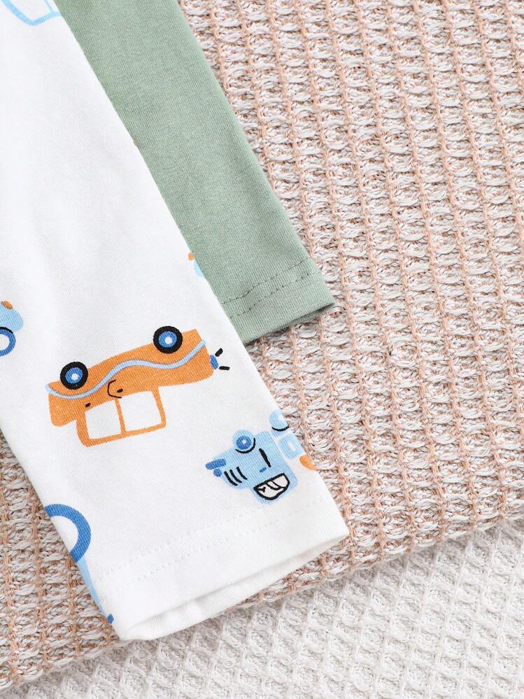 زوج من طقم بذلة كاملة بنقشة سيارة ذات كم طويل مع ش...