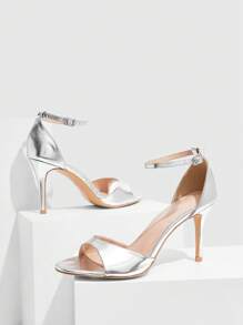 CUCCOO SZL 女士尖头细高跟银色简约时尚性感派对婚礼高跟凉鞋 - 銀色 - 查看 6