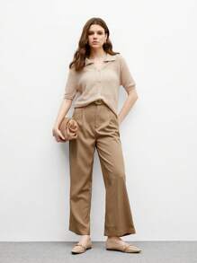 CUCCOO BIZCHIC Sepatu flat wanita model loafer vintage dengan ujung berbentuk almond, tali silang, dan sol lembut, nyaman untuk perjalanan sehari-hari dan bekerja, cocok untuk Natal. - Aprikot - View 10