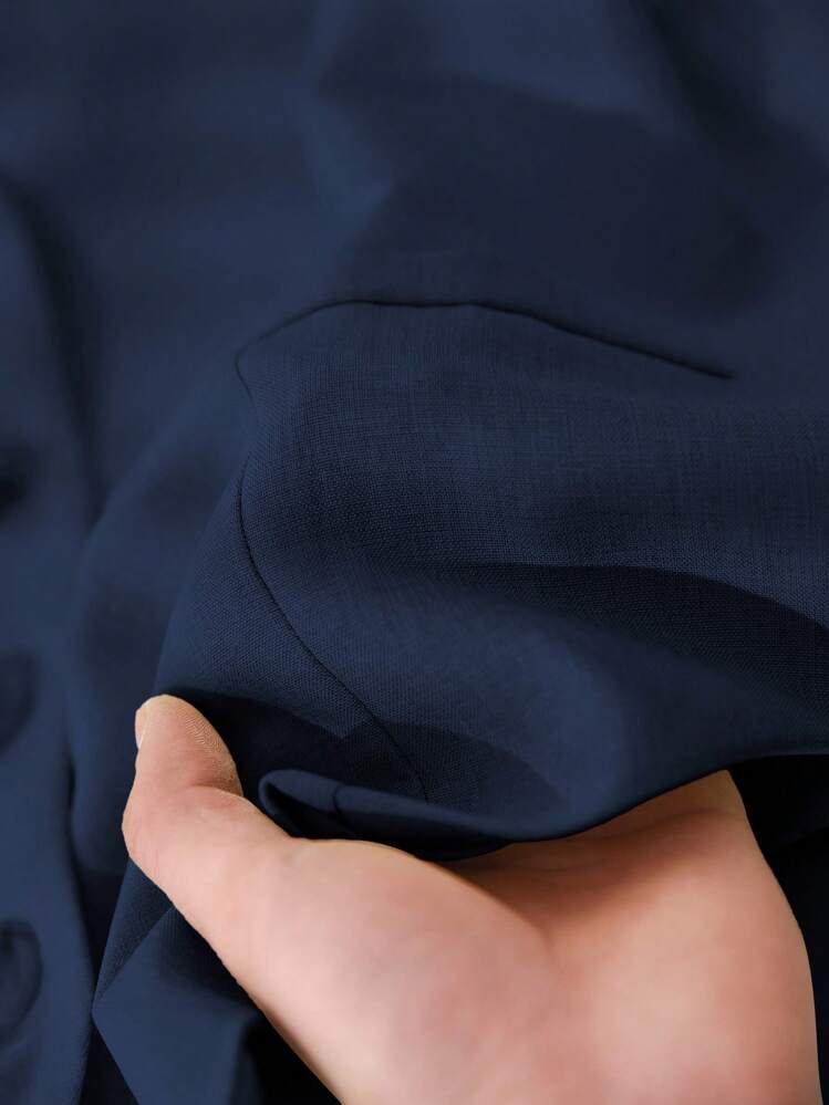 CosyJoli 大码女装夏季复活节和春季新款时尚商务休闲外出上衣办公室教堂休闲通勤优雅商务亚麻无袖马甲秋冬 - 藏蓝色 - 查看 6