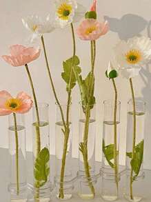 6 Tubes/8 Tubes Creative Foldable Vase Set With Hinge Design Including Hook And Brush,DIY Glass Test Tube Plant Terrarium Flower Pots Desktop Plant Terrarium For Hydroponic Plants Home Garden Wedding Decoration - 6 Tubes - View 1
