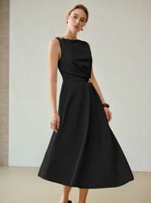 MOTF PREMIUM Kleid mit Metalldetails und geraffter Taille