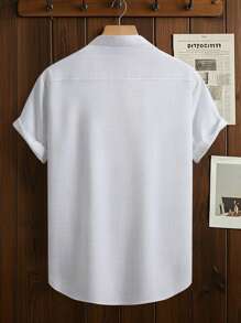 Manfinity Mode 男士纯色简约短袖休闲衬衫