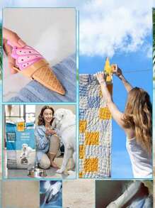 SHEIN 2pcs Beach Towel Clip Summer Portable Chair Holder Large Plastic Clothes Clip Parrot Watermelon Flamingo Ice Cream Pineapple Cactus Coconut Tree Style Clothesline, Graduation Season, Back To School Season Towel Clip - Multicolor - View 7