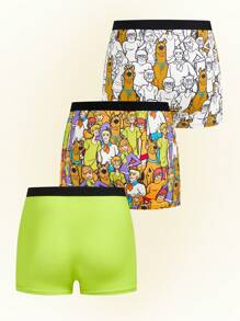 SCOOBY-DOO X SHEIN 3 peças Cueca Samba Canção Homens com Estampa Gráfica Cartoon