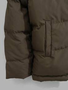 EURMUSE Men High Quality Big Pockets Regular Hooded Wintercoat - Dark Green - View 6