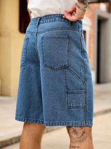 RivetRise Shorts vaqueros casuales tipo bermuda con bolsillos para hombre