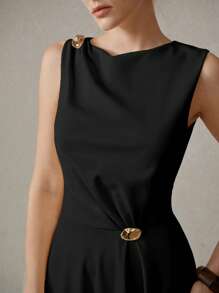 MOTF PREMIUM Kleid mit Metalldetails und geraffter Taille