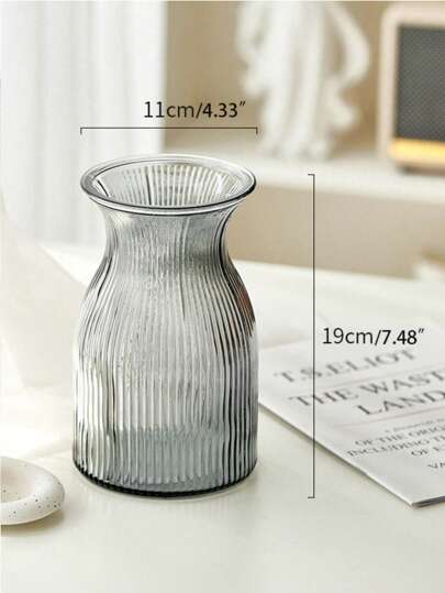 Piece Glass Vase, 7.48 Inches Tall, Moderne Minimalist Home Centerpiece Wedding Tables, Wedding, Birthday Graduation view 5