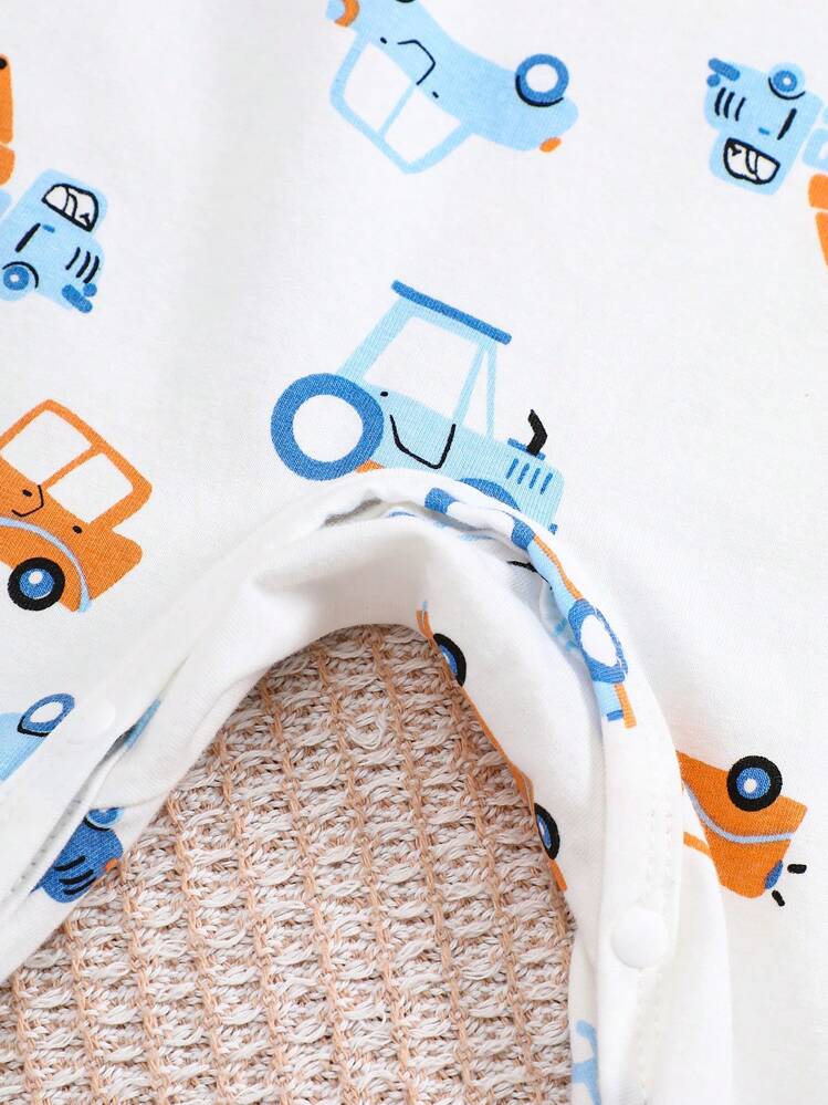 زوج من طقم بذلة كاملة بنقشة سيارة ذات كم طويل مع ش...