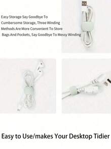 10/20 clipes organizadores de cabos de cores aleatórias, enroladores decorativos para cabos de fone de ouvido/carregamento, dispositivo de enrolamento multifuncional