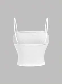 SHEIN Girlism 三件套：蓝白撞色宽松衬衫、松紧腰撞色短裤和纯白色工字背心，适合青少年女孩的舒适休闲装，适合春夏秋季 - 藍白色 - 查看 9