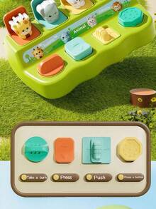 Hide And Seek Pop Up Box Toy Cause & Effect Game With Cow Elephant Rabbit Lion Animals Interactive Learning For Toddlers 18+ Months Boys Girls Holiday Gift Halloween Easter Christmas Random Button Color - Multicolor - View 3