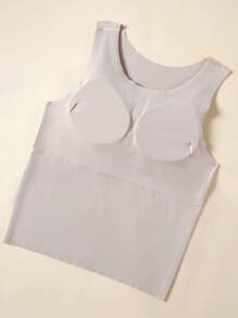 SHEIN Teens Girls' Seamless Printed Undershirt - Pink - View 2