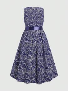 Fairmaia Robe dirndl vintage traditionnelle allemande élégante à fleurs vintage pour femmes grande taille. Robe traditionnelle dirndl sans manches avec col carré et tablier, pour Octobre, Halloween