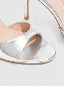 CUCCOO SZL 女士尖头细高跟银色简约时尚性感派对婚礼高跟凉鞋 - 銀色 - 查看 8