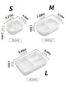 1pc/Hộp đựng thực phẩm đơn giản và tinh tế, Hộp đựng cơm bento trái cây di động, Hộp đựng đồ tươi trong tủ lạnh, Hộp đựng đồ ăn trưa nhỏ hâm nóng bằng lò vi sóng, Hộp đựng đồ ăn trưa ngoài trời tươi, Hộp đựng cơm bento cho học sinh, Đồ dùng trong trường học - trắng - Xem 2