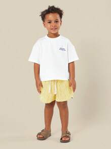 SUMWON Summer Beach Vibes Vacation Club T-Shirt Italy Capri Lemon Print Casual Holiday Wear - Yellow - View 2