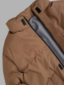 EURMUSE Men High Quality Big Pockets Regular Wintercoat - Brown - View 4