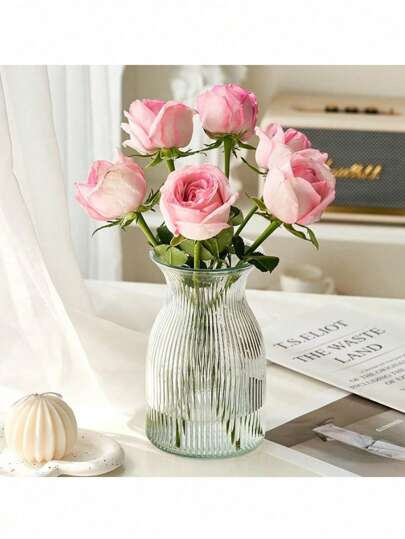 Piece Glass Vase, 7.48 Inches Tall, Moderne Minimalist Home Centerpiece Wedding Tables, Wedding, Birthday Graduation view 4