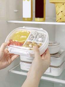 1pc/Hộp đựng thực phẩm đơn giản và tinh tế, Hộp đựng cơm bento trái cây di động, Hộp đựng đồ tươi trong tủ lạnh, Hộp đựng đồ ăn trưa nhỏ hâm nóng bằng lò vi sóng, Hộp đựng đồ ăn trưa ngoài trời tươi, Hộp đựng cơm bento cho học sinh, Đồ dùng trong trường học - trắng - Xem 3