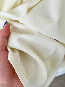 SHEIN 女士休闲不对称吊带无袖纯色背心，适合日常穿着 - 杏色 - 查看 5