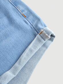 SHEIN Girlism Teen Girl Skinny Pockets Summer Casual Denim Shorts
