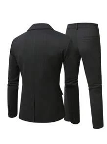 Manfinity Mode Conjunto de 2 piezas para hombre talla grande: chaqueta y pantalón de unicolor