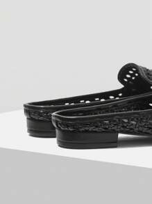 MOTF SQUARE TOE SLIP-ON MULE FALTS - Black - View 6