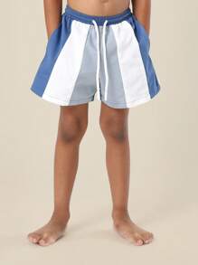 SUMWON Boys Summer Drawstring Color Block Swim Trunks Beach Board Shorts Pool Bathing Suit Casual Swimwear Vacation - Multicolor - View 5